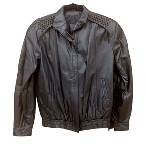 Hand studded genuine leather jacket